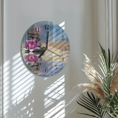 Wanduhr rund Wassersteine