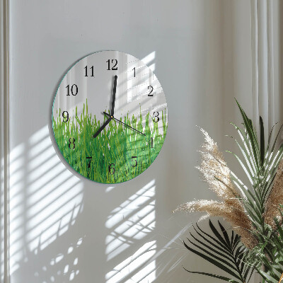 Wanduhr rund Gras