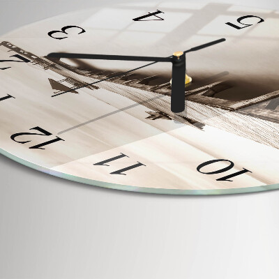 Wanduhr rund Holzbrücke