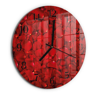 Wanduhr rund Rosenblätter