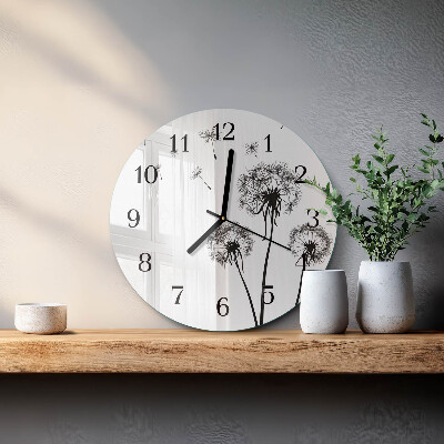 Wanduhr rund Löwenzahn