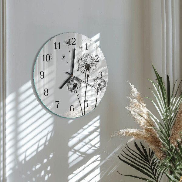 Wanduhr rund Löwenzahn
