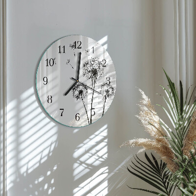 Wanduhr rund Löwenzahn