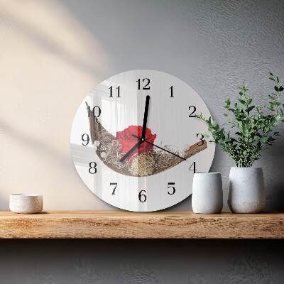 Wanduhr rund Rose