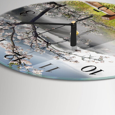 Wanduhr rund Frühling
