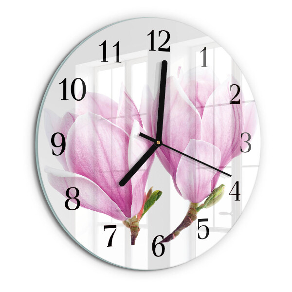 Wanduhr rund Magnolie