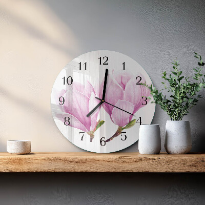 Wanduhr rund Magnolie