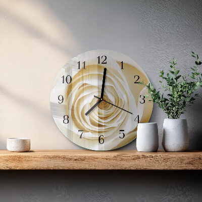 Wanduhr rund Rose