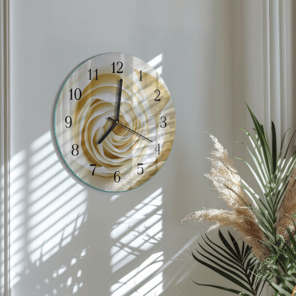 Wanduhr rund Rose