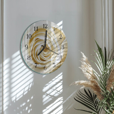 Wanduhr rund Rose