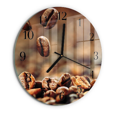 Wanduhr rund Kaffeebohnen