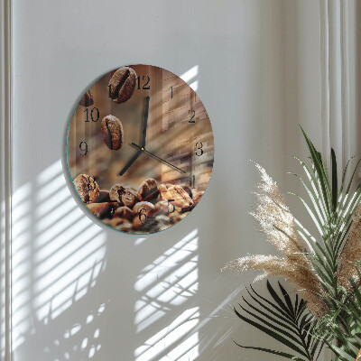 Wanduhr rund Kaffeebohnen