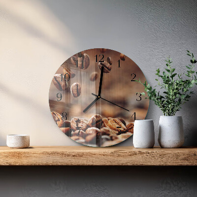 Wanduhr rund Kaffeebohnen