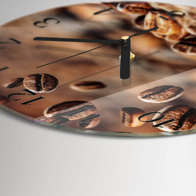 Wanduhr rund Kaffeebohnen
