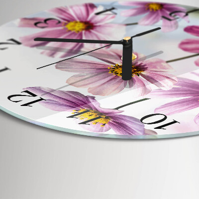 Wanduhr rund Blumen