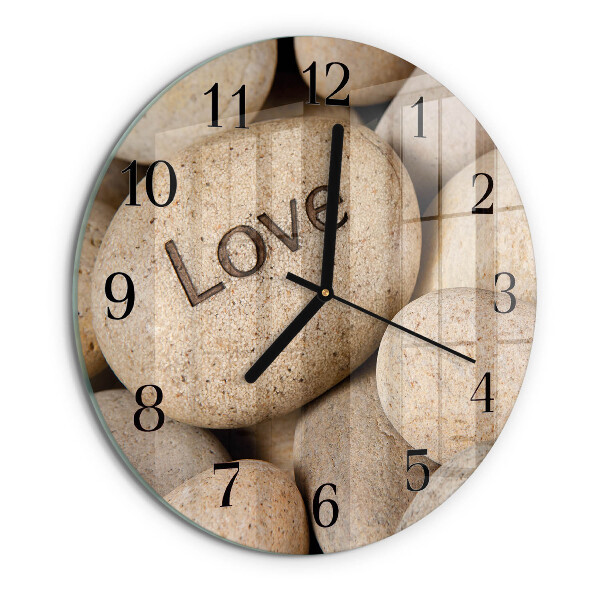 Wanduhr rund Steine