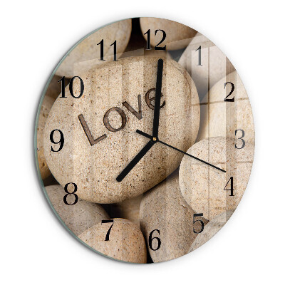 Wanduhr rund Steine