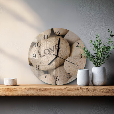 Wanduhr rund Steine