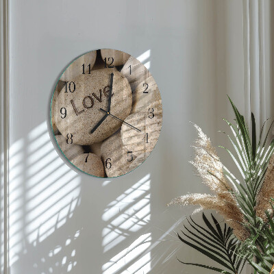 Wanduhr rund Steine