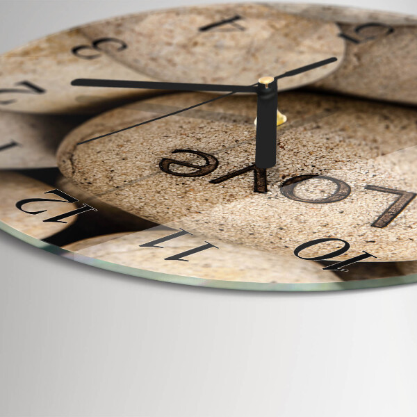 Wanduhr rund Steine
