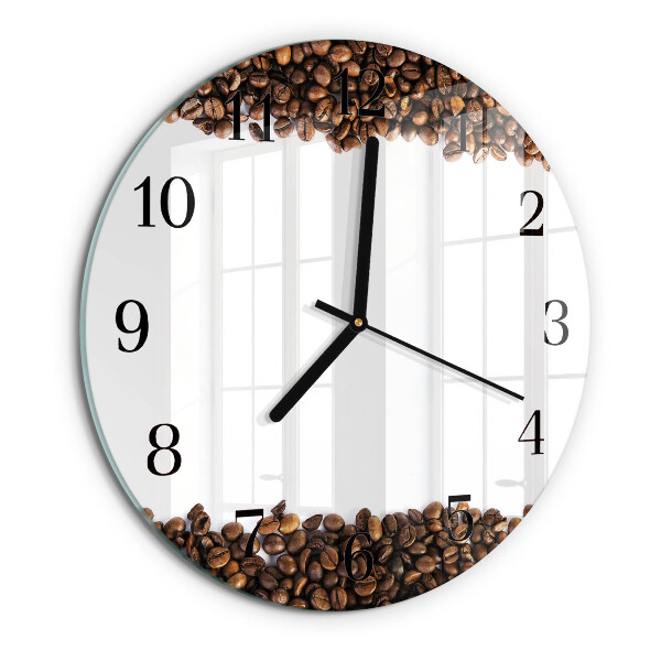 Wanduhr rund Kaffeebohnen