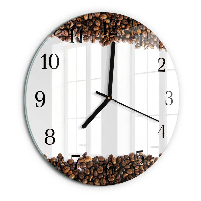 Wanduhr rund Kaffeebohnen