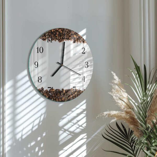 Wanduhr rund Kaffeebohnen