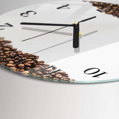Wanduhr rund Kaffeebohnen