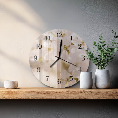 Wanduhr rund Blumen
