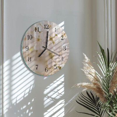 Wanduhr rund Blumen