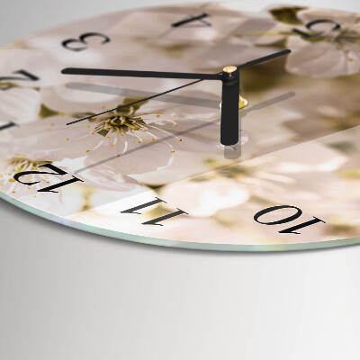 Wanduhr rund Blumen