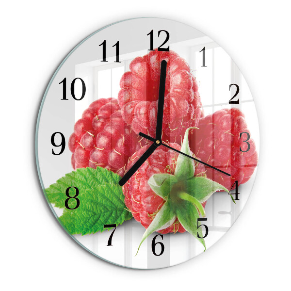 Wanduhr rund Himbeeren