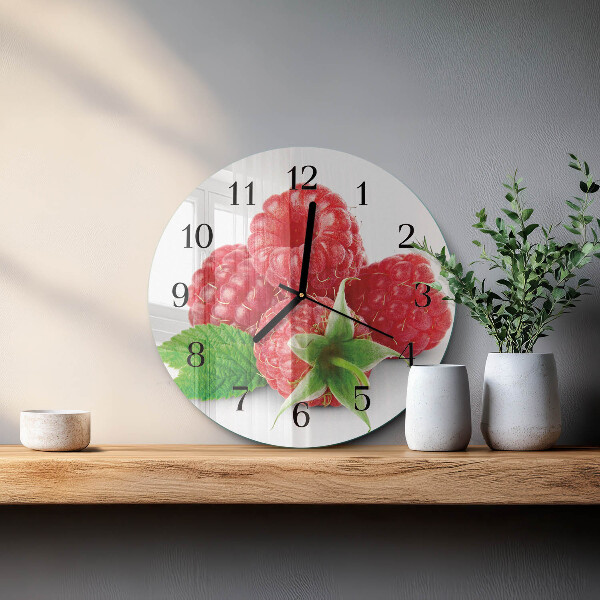 Wanduhr rund Himbeeren