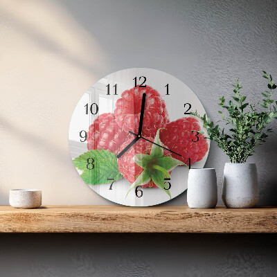 Wanduhr rund Himbeeren