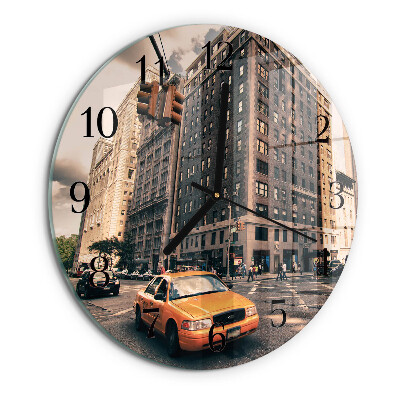 Wanduhr rund Taxi