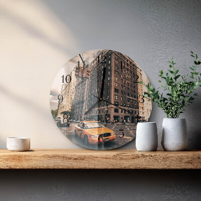 Wanduhr rund Taxi