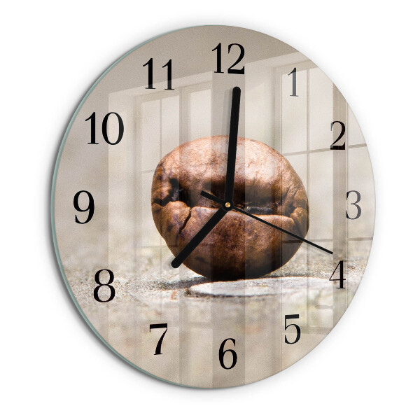 Wanduhr rund Kaffeebohne