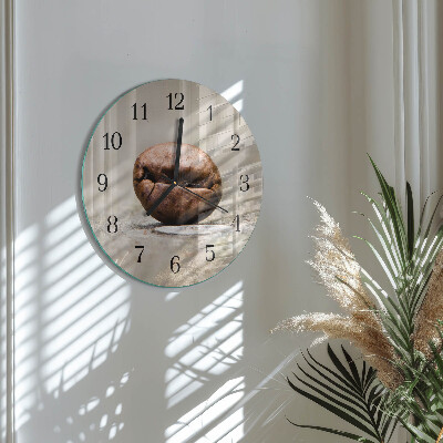 Wanduhr rund Kaffeebohne