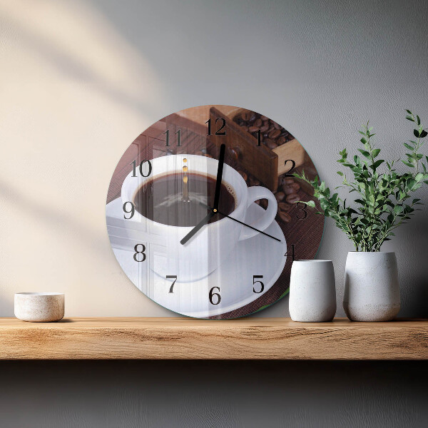 Wanduhr rund Kaffee