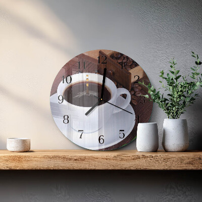 Wanduhr rund Kaffee