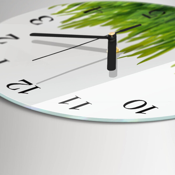 Wanduhr rund Gras