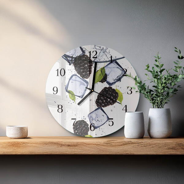 Wanduhr rund Brombeeren