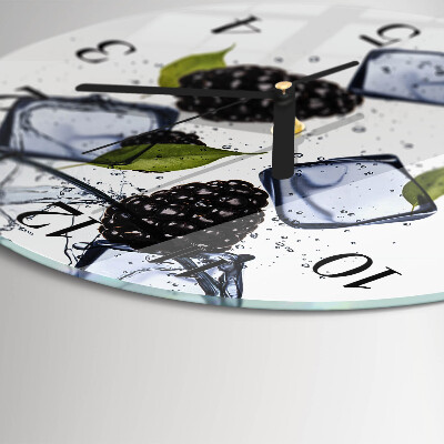 Wanduhr rund Brombeeren