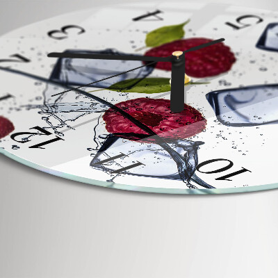 Wanduhr rund Himbeeren