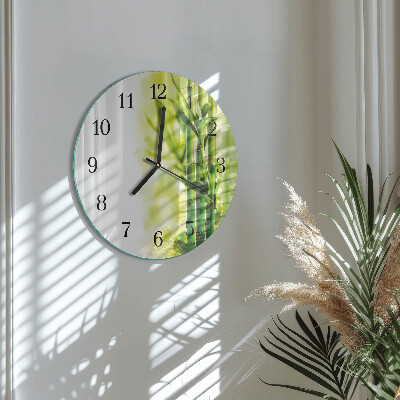 Wanduhr rund Bambus