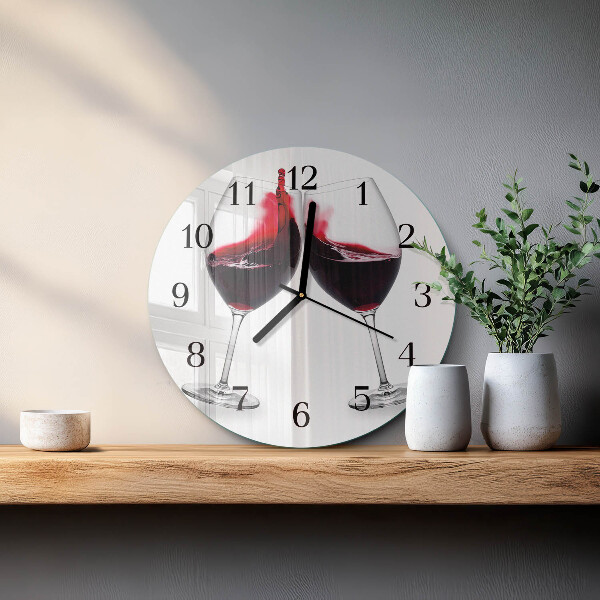 Wanduhr rund Wein