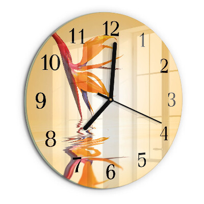 Wanduhr rund Blume