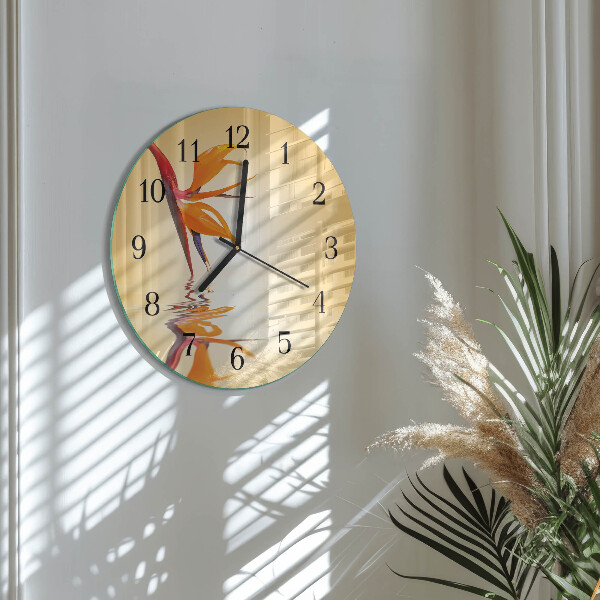 Wanduhr rund Blume