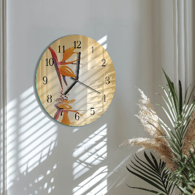 Wanduhr rund Blume
