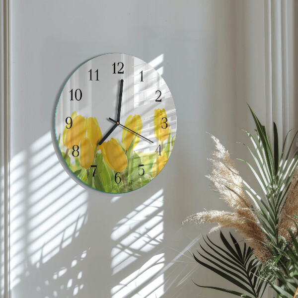 Wanduhr rund Tulpen